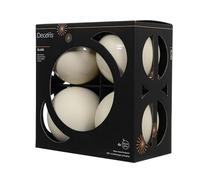 Kaemingk Palline di Natale in vetro, 10 cm, 4 pezzi, opache e lucide, grandi palline per albero di Natale per Natale, decorazioni per albero di Natale, colore bianco lana
