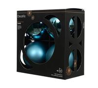 Kaemingk Palline di Natale in vetro, 10 cm, 4 pezzi, opache e lucide, grandi palline per albero di Natale per Natale, decorazioni per albero di Natale e albero di Natale, blu folklore