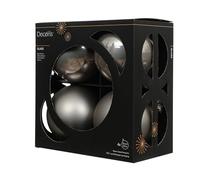 Kaemingk Palline di Natale in vetro, 10 cm, 4 pezzi, opache e lucide, grandi palline per albero di Natale per Natale, decorazioni per albero di Natale e albero di Natale, grigio delicato