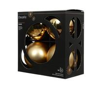 Kaemingk Palline di Natale in vetro, 10 cm, 4 pezzi, opache e lucide, grandi palline per albero di Natale per Natale, decorazioni per albero di Natale e albero di Natale, oro chiaro