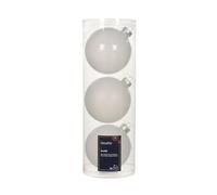 Kaemingk Palline di Natale in vetro, 10 cm, set da 3 pezzi, grandi palline per albero di Natale, decorazioni per albero di Natale, colore bianco invernale