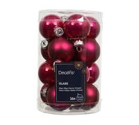 Kaemingk Palline di Natale in vetro, 3,5 cm, 16 pezzi, opache e lucide, piccole palline per albero di Natale per Natale, decorazioni per albero di Natale e albero di Natale, rosa festivo
