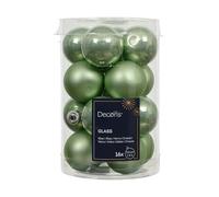 Kaemingk Palline di Natale in vetro 3,5 cm, 16 pezzi, opache e lucide, piccole palline per albero di Natale per Natale, decorazioni per albero di Natale e albero di Natale, verde matchagramma