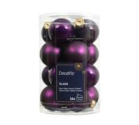 Kaemingk Palline di Natale in vetro, 3,5 cm, 16 pezzi, opache e lucide, piccole palline per albero di Natale per Natale, decorazioni per albero di Natale e albero di Natale, fico