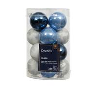Kaemingk Palline di Natale in vetro, 3,5 cm, 16 pezzi, opache e lucide, piccole palline per albero di Natale per Natale, decorazioni per albero di Natale e decorazioni per albero di Natale, colore blu