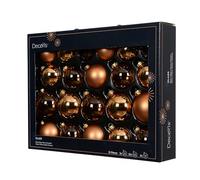 Kaemingk Palline di Natale in vetro, 5-7 cm, set da 21 pezzi, opache e lucide e trasparenti, palline per albero di Natale, decorazioni per albero di Natale e decorazioni per albero di Natale Brandy