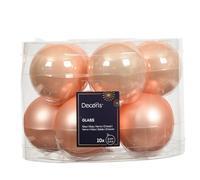 Kaemingk Palline di Natale in vetro, 6 cm x 10 pezzi, opache e lucide, per Natale, decorazioni per albero di Natale e albero di Natale, perle di pesca