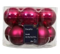 Kaemingk Palline di Natale in vetro, 6 cm x 10 pezzi, opache e lucide, per Natale, decorazioni per albero di Natale e decorazioni per albero di Natale, rosa festivo