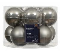 Kaemingk Palline di Natale in vetro 6 cm x 10 pezzi - opaco e lucido - Palline per albero di Natale - Decorazioni per albero di Natale & decorazioni per albero di Natale - grigio delicato