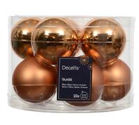 Kaemingk Palline di Natale in vetro 6 cm x 10 pezzi - opaco e lucido - Palline per albero di Natale - Decorazioni per albero di Natale e decorazioni per albero di Natale - Brandy