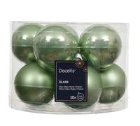 Kaemingk Palline di Natale in vetro 6 cm x 10 pezzi - opaco e lucido - Palline per albero di Natale - Decorazioni per albero di Natale e decorazioni per albero di Natale - Verde Matchagramma