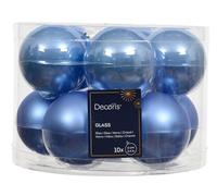 Kaemingk Palline di Natale in vetro 6 cm x 10 pezzi - opaco e lucido - Palline per albero di Natale - Decorazioni per albero di Natale & decorazioni per albero di Natale - blu cielo