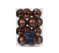 Kaemingk Palline di Natale in vetro, 6 cm x 20 pezzi, marrone caffè, marrone cioccolato, marrone rame, cannella