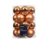 Kaemingk Palline di Natale in vetro, 6 cm x 20 pezzi, opache e lucide, per albero di Natale, decorazioni per albero di Natale e decorazioni per albero di Natale, Brandy