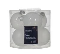 Kaemingk Palline di Natale in vetro, 6 cm x 6 pezzi, colore bianco neve