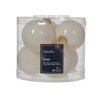 Kaemingk Palline di Natale in vetro 6 cm x 6 pezzi - opaco e lucido trasparente - Palline per albero di Natale - Decorazioni per albero di Natale e albero di Natale bianco lana