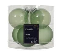 Kaemingk Palline di Natale in vetro 6 cm x 6 pezzi - opaco e lucido trasparente - Palline per albero di Natale - Decorazioni per albero di Natale & decorazioni per albero di Natale - verde match