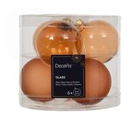 Kaemingk Palline di Natale in vetro 6 cm x 6 pezzi - opaco e lucido trasparente - Palline per albero di Natale - Decorazioni per albero di Natale & decorazioni per albero di Natale Brandy