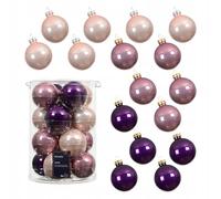 Kaemingk Palline di Natale in vetro, 8 cm, 16 pezzi, lucide, grandi palline per albero di Natale, decorazioni per albero di Natale e decorazioni per albero di Natale, mix viola rosa