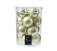 Kaemingk Palline di Natale in vetro, 8 cm, 16 pezzi, opache e lucide, grandi palline per albero di Natale, decorazioni per albero di Natale e decorazioni per albero di Natale, menta chiara