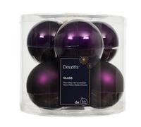 Kaemingk Palline di Natale in vetro, 8 cm, 6 pezzi, opache e lucide, grandi palline per albero di Natale, decorazioni per albero di Natale e albero di Natale, fico