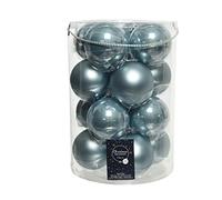 Kaemingk Palline di Natale in vetro, 8 cm x 16 pezzi, blu nebbia