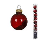 Kaemingk Palline di Natale in vetro con stelle, 3 cm, set da 9 pezzi, piccole palline per albero di Natale, decorazioni per albero di Natale e albero di Natale, colore trasparente