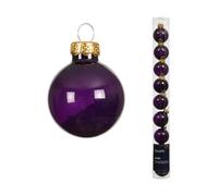 Kaemingk Palline di Natale in vetro con stelle, 3 cm, set da 9 pezzi, piccole palline per albero di Natale, decorazioni per albero di Natale e albero di Natale, fico trasparente