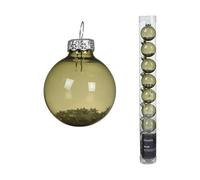 Kaemingk Palline di Natale in vetro con stelle, 3 cm, set da 9 pezzi, piccole palline per albero di Natale, decorazioni per albero di Natale, rosmarino trasparente