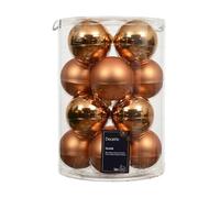 Kaemingk Palline di Natale in vetro da 8 cm, 16 pezzi, opache e lucide, grandi palline per albero di Natale, decorazioni per albero di Natale e decorazioni per albero di Natale, Brandy