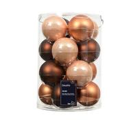 Kaemingk Palline di Natale in vetro da 8 cm, 16 pezzi, opache e lucide, grandi palline per albero di Natale per Natale, decorazioni per albero di Natale e decorazioni per albero di Natale, mix marrone