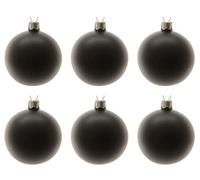 Kaemingk Palline di Natale in vetro soffiato, 6 cm x 6 pezzi, colore nero opaco