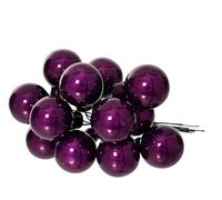 Kaemingk Palline di Natale su filo di vetro, 2 cm x 12 pezzi, bacche di specchio, lucide, piccole palline decorative, decorazioni natalizie e fico