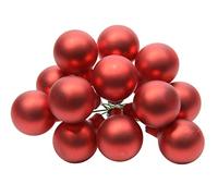 Kaemingk Palline di Natale su filo di vetro, 2 cm x 12 pezzi, colore: rosso opaco
