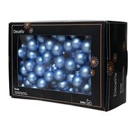 Kaemingk Palline di Natale su filo di vetro, 2 cm x 144 pezzi, con bacche a specchio, piccole palline decorative, decorazioni per albero di Natale e decorazioni natalizie, blu cielo opaco
