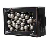 Kaemingk Palline di Natale su filo di vetro, 2 cm x 144 pezzi, piccole sfere decorative, decorazioni natalizie e decorazioni natalizie, grigio opaco