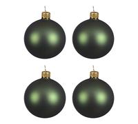 Kaemingk Palline Natalizie Verde Pino Opaco in Vetro - Ø 10cm - Box da 4 Sfere
