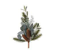Kaemingk Ramo di abete artificiale, 50 cm, con pigne - rami decorativi per il periodo natalizio e invernale, ramoscelli di Natale - Verde/Marrone