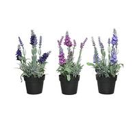 Kaemingk - Set di 3 piante artificiali di lavanda in vaso