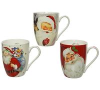 Kaemingk Set di 3 tazze in porcellana con Babbo Natale