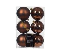 Kaemingk Set di Palline di Natale in Plastica, 8 cm x 6 Pezzi, Infrangibili, Marrone Caffè, Cioccolato, Rame, Cannella