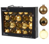 Kaemingk Set di palline di Natale in vetro dorato, 6 cm, 21 pezzi, eleganti decorazioni natalizie, set di palline per albero di Natale