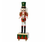 Kaemingk Soldatino Schiaccianoci Carillon Nutcracker in Legno con Tamburo 30cm