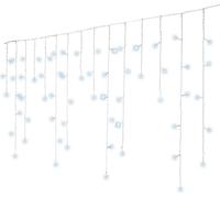 Tenda luminosa Stalattiti Led bianco freddo 5m 119 led cavo bianco per esterno
