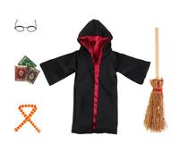 Kaempe Kit Accessori per Elfo Dispettoso, Abiti da Mago per Elfi Natale Elf, Costumi di Natale e Halloween, Idee Regalo per Bambine. Include Scopa, Mini Occhiali, Sciarpa, Mini Libro