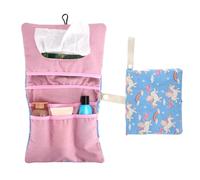 Kaempe Porta Pannolini e Salviette Da Borsa, Organizzatore Borsa Pannolini Portatile, Bag Passeggino Piccola Pieghevole Da Appendere (Unicorno)