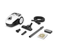 Kärcher Aspirapolvere VC 2, con Sacchetti Filtranti in Vello, Potenza Assorbita 700 W, Raggio Operativo 7,5 m, Peso Leggero 5,1 kg, Filtro HEPA 13, Bocchetta Pavimenti e Fessure, Spazzolina Mobili