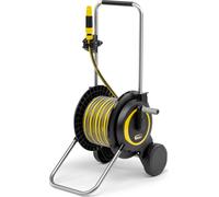 Kärcher Carrello avvolgitubo HT 3.20, compatto e mobile con base extra larga, manico regolabile in altezza, con supporto per siringa, tubo da 20 m e accessori per irrigazione, colore nero