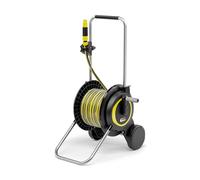 Kärcher Carrello avvolgitubo HT 3.20, compatto e mobile con base extra larga, manico regolabile in altezza, con supporto per siringa, tubo da 20 m e accessori per irrigazione, colore nero