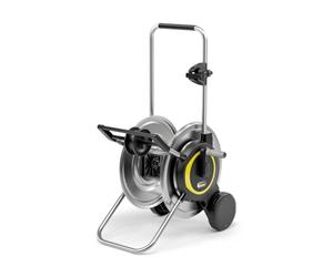 Kärcher Carrello porta tubi HT 6 M, mobile con base extra larga, robusto avvolgitubo in metallo, manico regolabile in altezza, nero